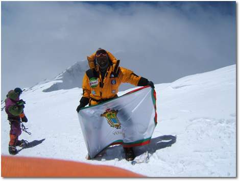 Jorge Salazar en la cumbre del Broad Peak