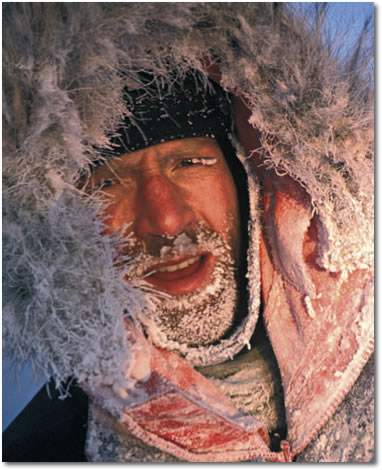Borge Ousland en el 2005, en su travesÃ­a al Polo Norte en solitario