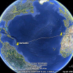 Ruta de Andrew en el cruce del Atlántico